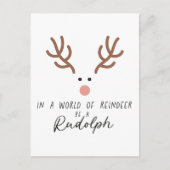 Niedlicher Spaß Frohe Weihnachten Rudolph Postkarte (Vorderseite)