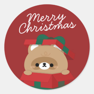 Niedlicher Spaß frohe Weihnachten Runder Aufkleber