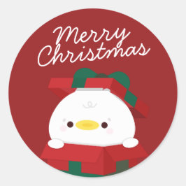 Niedlicher Spaß frohe Weihnachten Runder Aufkleber
