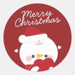 Niedlicher Spaß frohe Weihnachten Runder Aufkleber