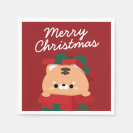 Niedlicher Spaß frohe Weihnachten Serviette