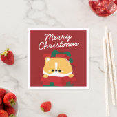 Niedlicher Spaß frohe Weihnachten Serviette (Beispiel)