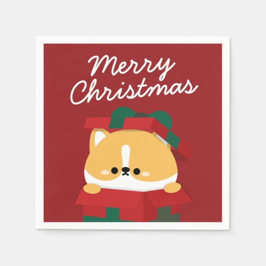 Niedlicher Spaß frohe Weihnachten Serviette (Vorderseite)