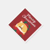 Niedlicher Spaß frohe Weihnachten Serviette (Ecke)