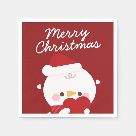 Niedlicher Spaß frohe Weihnachten Serviette (Vorderseite)