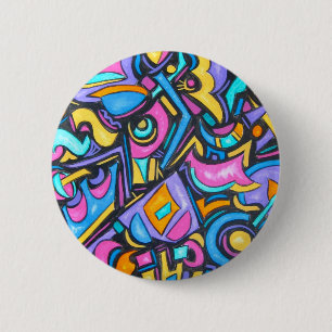 Niedlicher Spaß-Funky bunte mutige wunderliche Button