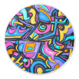 Niedlicher Spaß Funky farbenfrohe, feine, whimsiki Keramikknauf