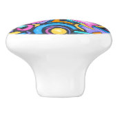 Niedlicher Spaß Funky farbenfrohe, feine, whimsiki Keramikknauf (Seitenansicht)