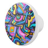 Niedlicher Spaß Funky farbenfrohe, feine, whimsiki Keramikknauf (Rechts)