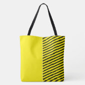 Niedlicher Spaß Gelb und Schwarz mit Streifen Tasche (Rückseite)