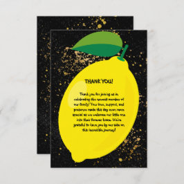 Niedlicher Spaß Gelbe Lemon Gold Glitzer Kinderdus Dankeskarte