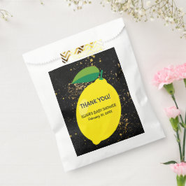 Niedlicher Spaß Gelbe Lemon Gold Glitzer Kinderdus Geschenktütchen