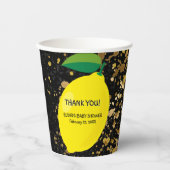 Niedlicher Spaß Gelbe Lemon Gold Glitzer Kinderdus Pappbecher (Vorderseite)