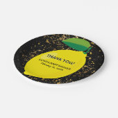 Niedlicher Spaß Gelbe Lemon Gold Glitzer Kinderdus Pappteller (Schrägansicht)