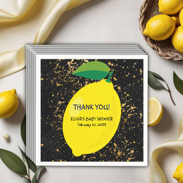 Niedlicher Spaß Gelbe Lemon Gold Glitzer Kinderdus Serviette