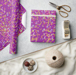 Niedlicher Spaß Girl Lila Farbe Donutl Sprinkle Mu Geschenkpapier