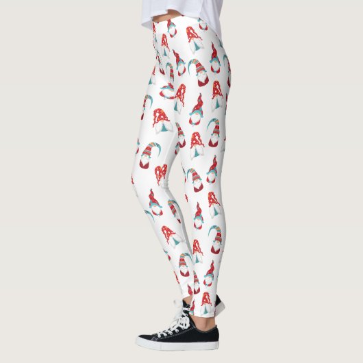 Niedlicher Spaß Gnome Elf Modernes Nordic Muster W Leggings (Links)