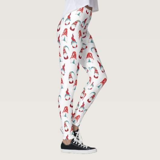 Niedlicher Spaß Gnome Elf Modernes Nordic Muster W Leggings (Rechts)