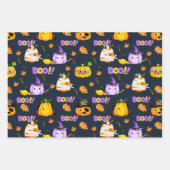 Niedlicher Spaß Halloween Kostüm Pumpkin Geschenkpapier Set (Vorderseite)