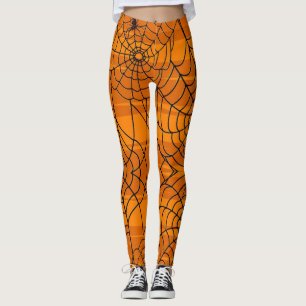 Niedlicher Spaß Halloween Spider Web Black und Or Leggings
