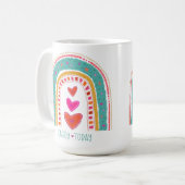 Niedlicher Spaß heute Spaß Rainbow Inspirivity Kaffeetasse (Vorderseite Links)