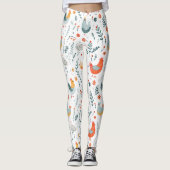 Niedlicher Spaß Hühnerflora Leggings (Vorderseite)