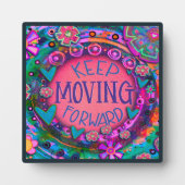 Niedlicher Spaß Inspiration Behalte Vorwärtskurs Fotoplatte (Vorderseite)