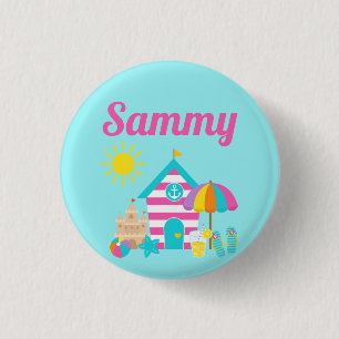 Niedlicher Spaß Kids Beach Sommer Button