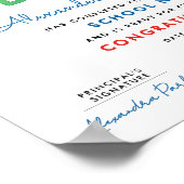 Niedlicher Spaß Kindergarten Diplom für farbenfroh Poster (Ecke)