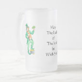 Niedlicher Spaß Leprechaun 'Luck of the Irish' Mattglas Bierglas (Vorderseite Links)