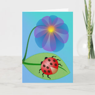 Niedlicher, Spaß-Marienkäfer und Blume danken Dankeskarte