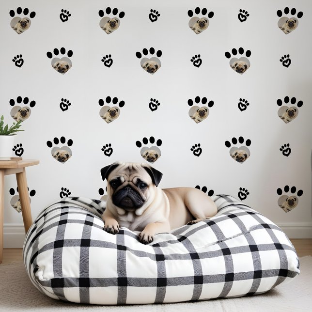Niedlicher Spaß Minimal Black Heart Pet Fotos Pad  Tapete (Cute Fun Minimal Black Heart Pet Photos Paw Print Wallpaper)