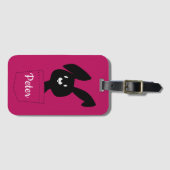 Niedlicher Spaß Minimaler Cartoon Schwarzer Blog a Gepäckanhänger (Vorderseite (Horizontal))