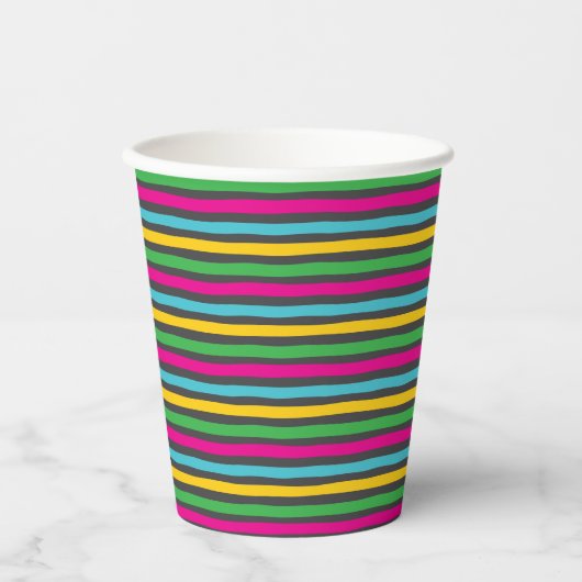 Niedlicher Spaß mit Striped Candy Funky individue Pappbecher (Vorderseite)