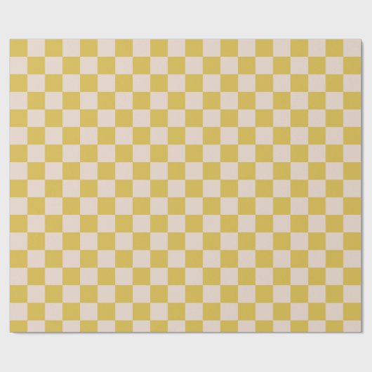 Niedlicher Spaß Moderne Checkerboard Gelbe Geometr Geschenkpapier (Flach)