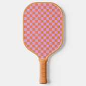 Niedlicher Spaß Modernes Karton Korallenrosa Geome Pickleball Schläger (Vorderseite)