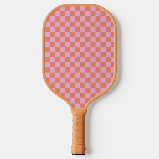 Niedlicher Spaß Modernes Karton Korallenrosa Geome Pickleball Schläger (Rückseite)