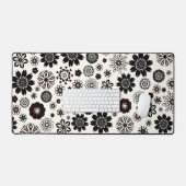 Niedlicher Spaß Modernes Schwarz-Weiß-Muster Schreibtischunterlage (Tastatur & Maus)