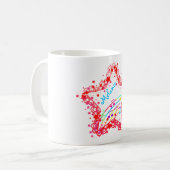 Niedlicher Spaß-Musik-Stern personalisiert Kaffeetasse (Vorderseite Links)