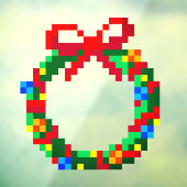 Niedlicher Spaß Pixel Art Geek 8 Bit Grüner Advent Fensteraufkleber (Blatt 3)