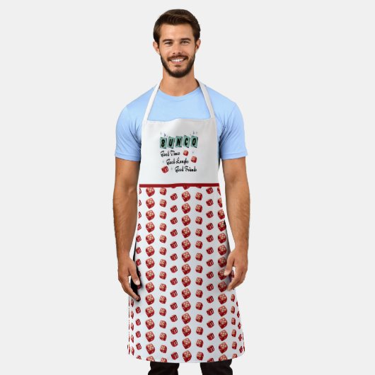 Niedlicher Spaß Red Dice Retro Bunco Schürze (Getragen)