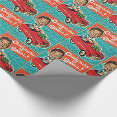 Niedlicher Spaß Retro Weihnachtsspielzeug und Jung Geschenkpapier (Ecke)