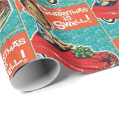 Niedlicher Spaß Retro Weihnachtsspielzeug und Jung Geschenkpapier (Rolleneckpunkt)