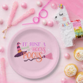 Niedlicher Spaß Rosa Hexenhocus Halloween-Hut Pappteller (Party)