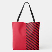 Niedlicher Spaß Rot und Schwarz mit Streifen Tasche (Rückseite)