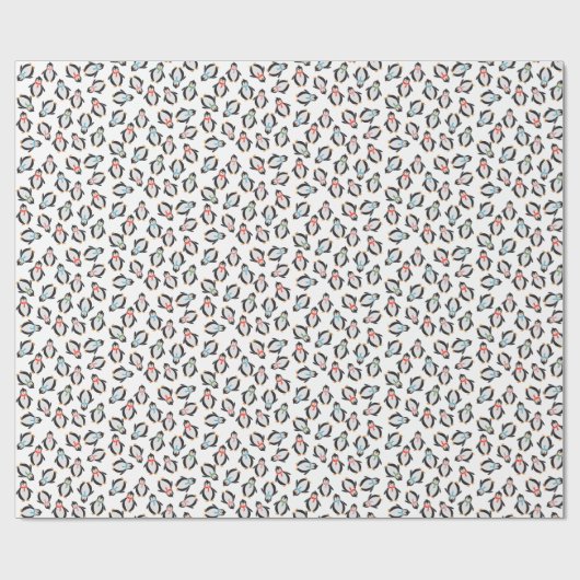Niedlicher Spaß Schnee Weihnachtspinguine Wrapping Geschenkpapier (Flach)