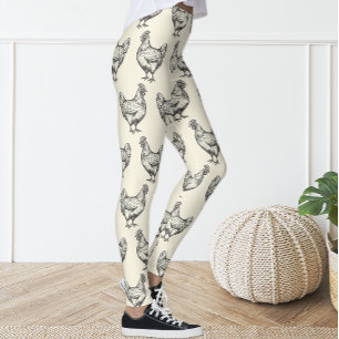 Niedlicher Spaß Schwarz Pastellgelb Kürbishuhn Hen Leggings