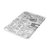 Niedlicher Spaß Schwarz-Weiß Kitty Cat Badematte (Schrägansicht)