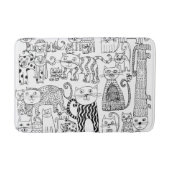 Niedlicher Spaß Schwarz-Weiß Kitty Cat Badematte (Vorderseite)