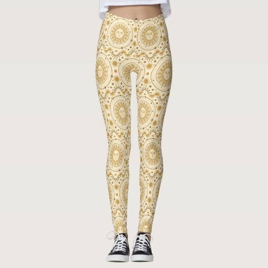 Niedlicher Spaß Sonnenschein Grafik Kunst Leggings (Vorderseite)